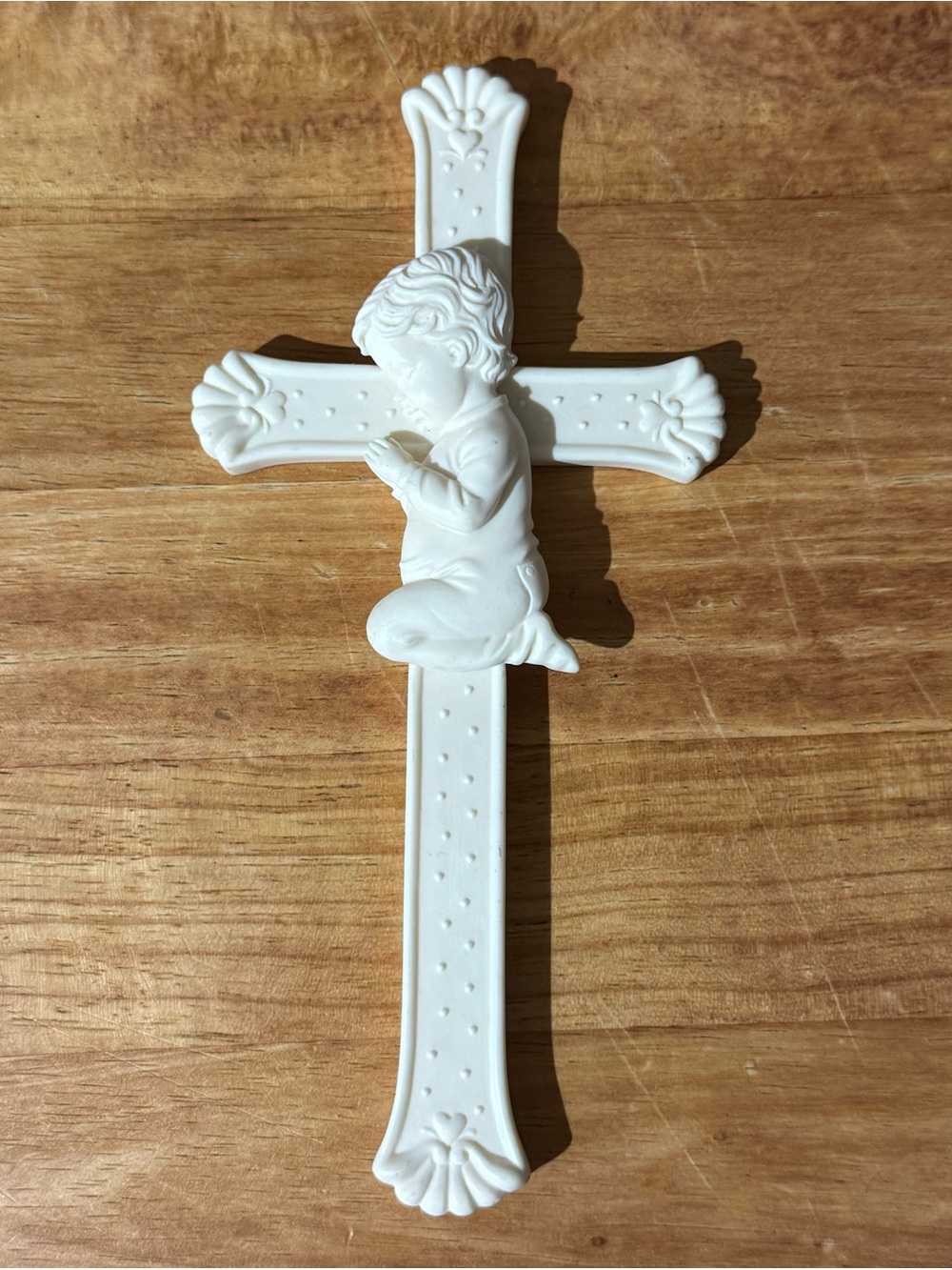Roman Inc. Millenium Kneeling Boy Children’s Cross 1997–Religious Home Accent